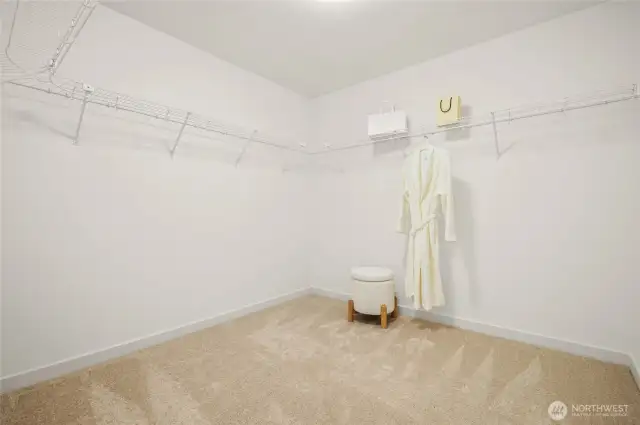 Large primary walk-in closet.