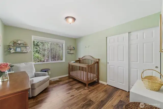 Bedroom #3 with backyard view.