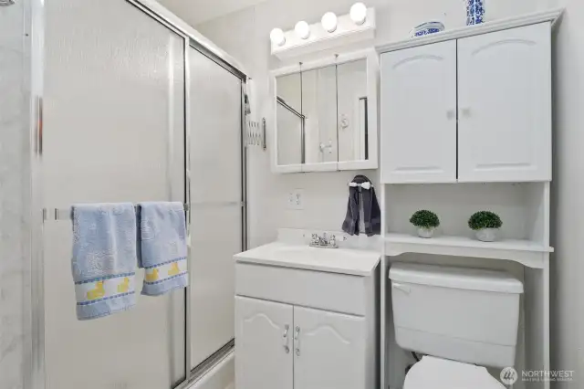 Additional 3/4 bath is located between laundry room and garage.