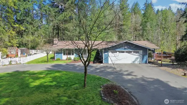 Circular drive welcomes you home.