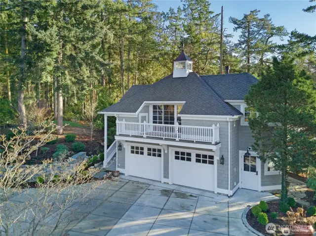 Guest House sits above 2 car garage with commanding views.
