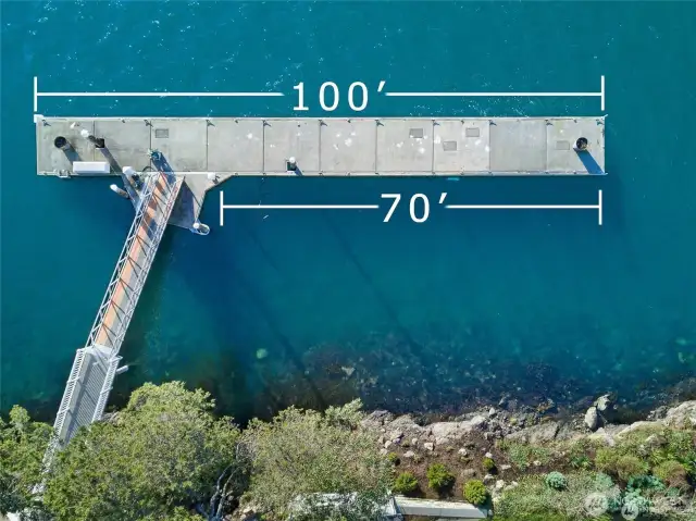 This deepwater dock is suitable for deep keel sailboats or powerboats. Sea plane approved also.