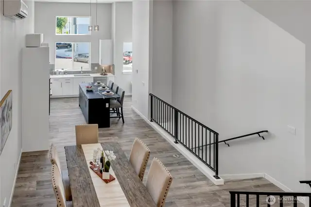 Innovative 1 and a half level floor plan (photos of lot34, same floorplan)