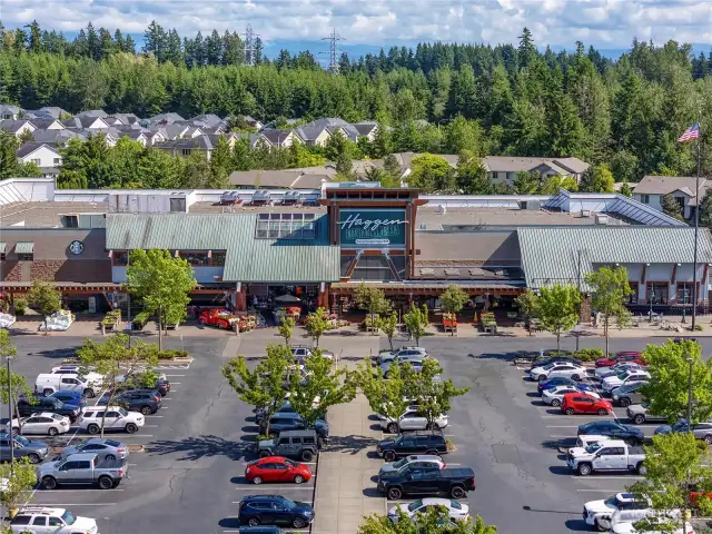 The Lakeland Hills Plaza anchored by the amazing Haggen grocery store is close by. Some Heatherwood residents walk there to get their groceries.