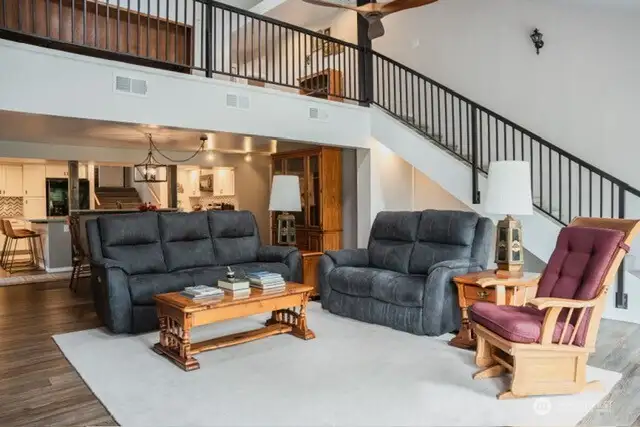 Vaulted living room
