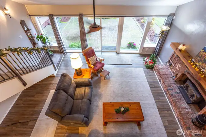 Looking onto living room from upstairs