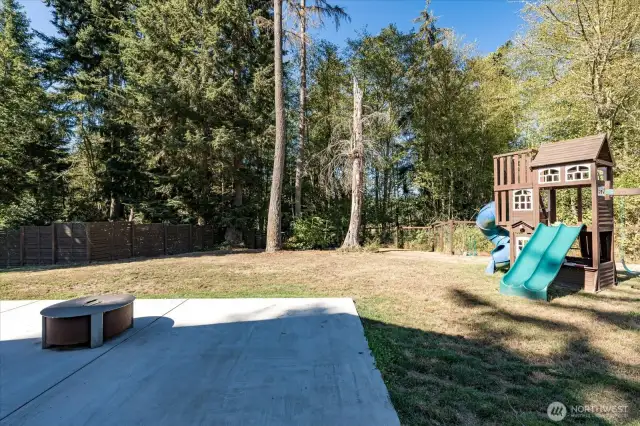 Fully fenced backyard