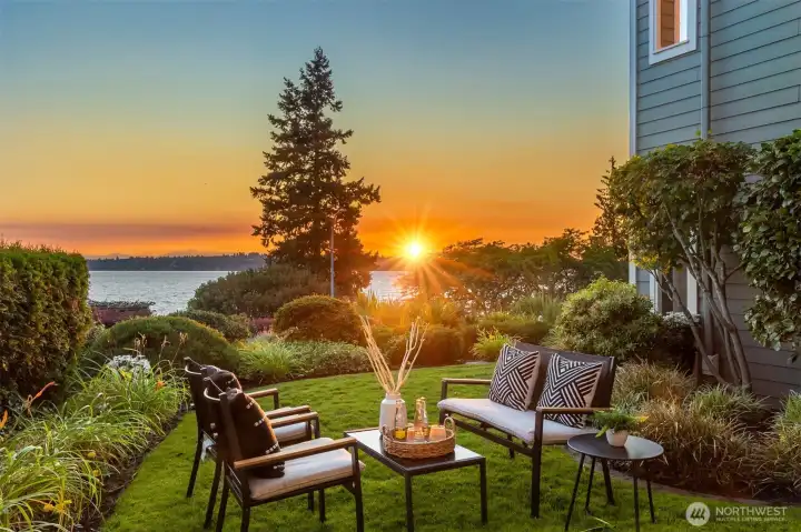 Right outside the patio is the walk out.  Perfect for summer evenings!