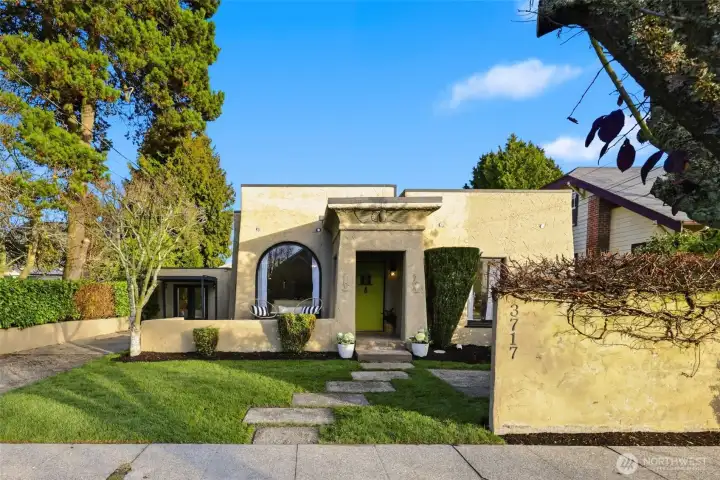 The exterior of this home is truly one-of-a-kind. The front lawn is new.