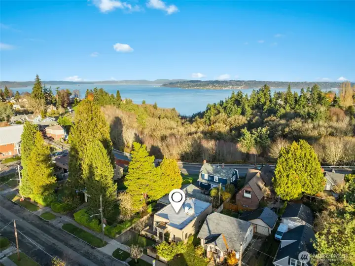 Commencement Bay is shown along the top of the photo. Sherman Elementary is al the left. You are a short drive - or bike ride - to Point Defiance and the Point Ruston attractions.