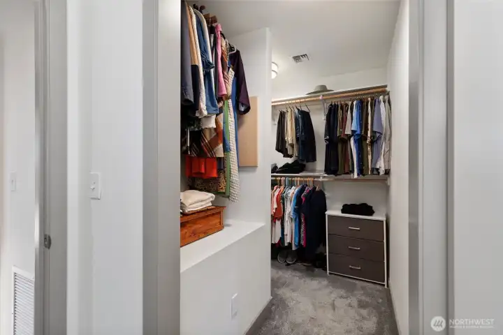 Primary walk in closet.
