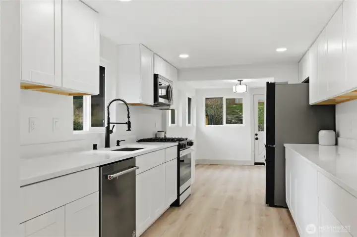 Bright, refreshed kitchen with new appliances