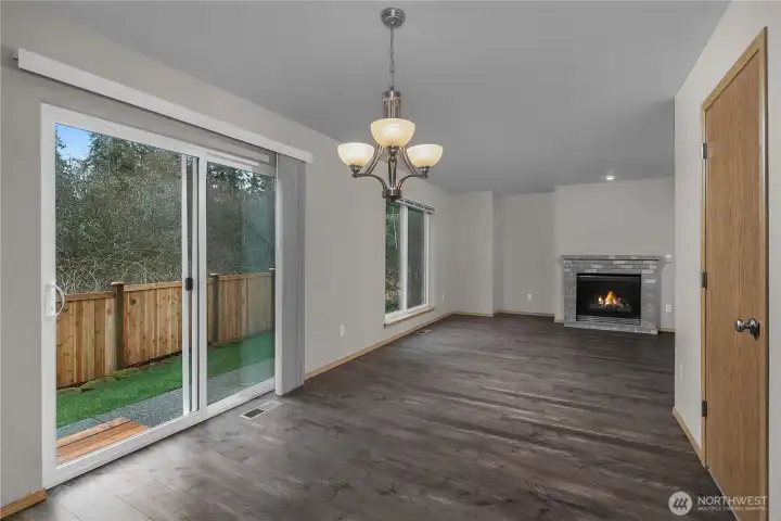 Dining area looking towards the family room