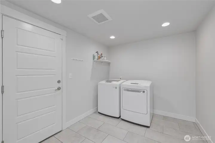 The powder room is off the front entryway.