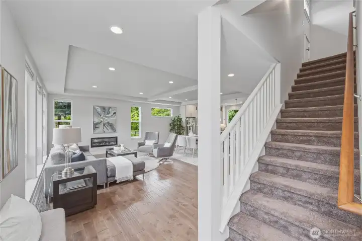 Head upstairs for two more bedrooms and a full bathroom.