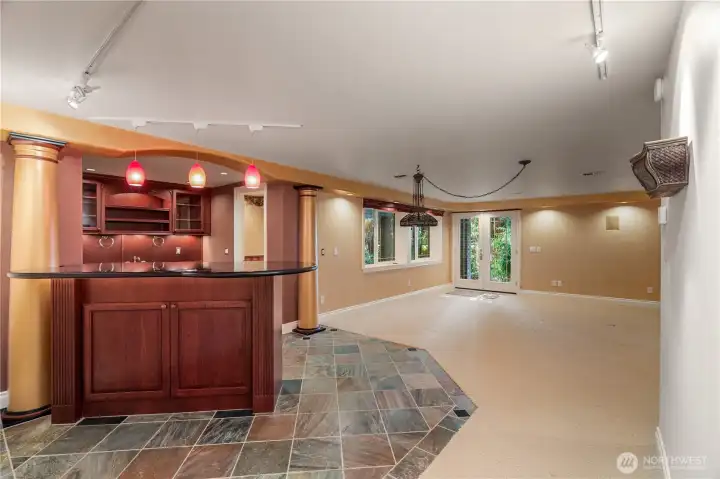 Downstairs wet bar and bath