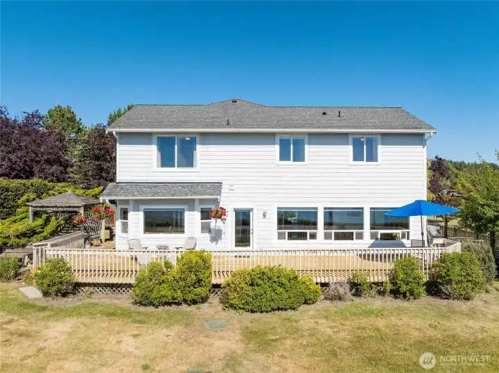 Level yard and large deck - perfect for entertaining or enjoying a front row seat to nature.