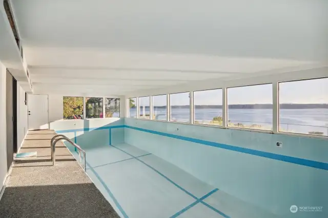 Indoor Pool with Wall of Windows & amazing views!