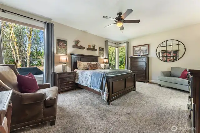 Owner’s Suite with Windows Looking out to Backyard