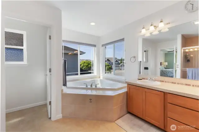 Additional view of the primary bathroom.