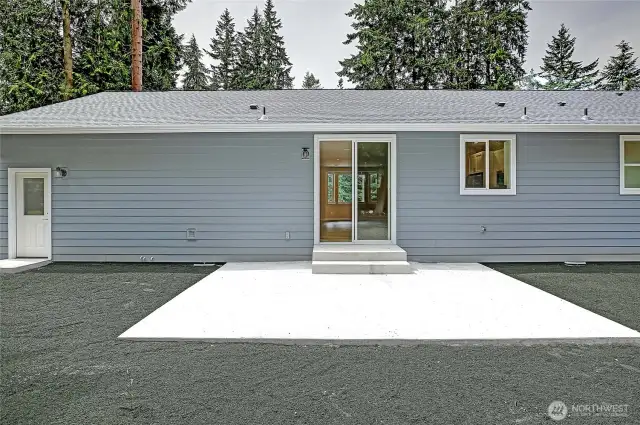 Rear Exterior View with Patio
