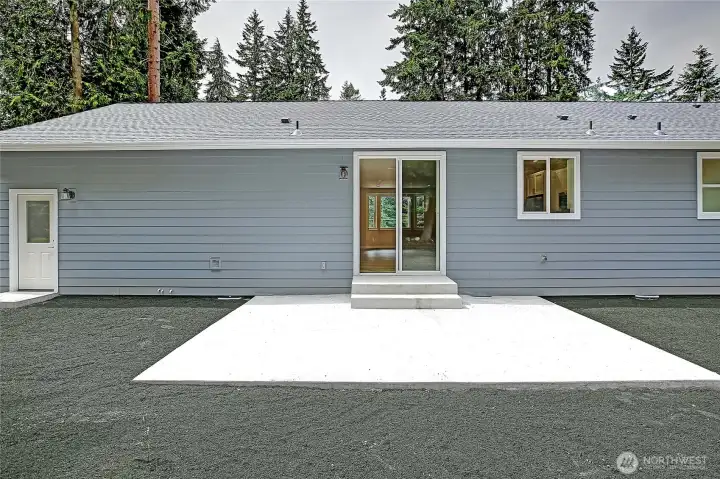 Rear Exterior View with Patio