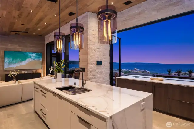 This masterpiece was built for entertaining at waters-edge.