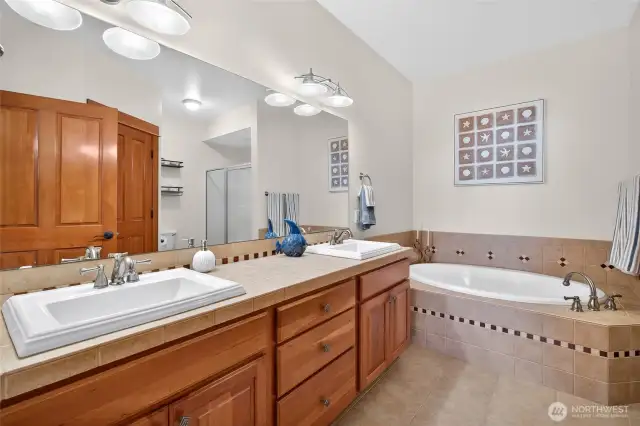 expansive primary bedroom bath