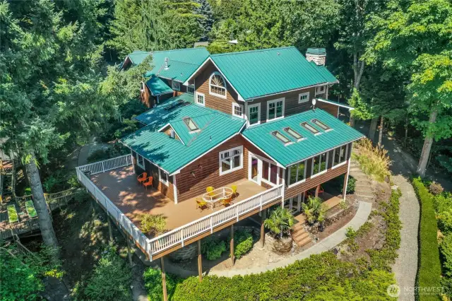 The Massive Wrap Around Deck is perfect for entertaining, extending from the Sunroom/Sitting room all the way around to the Outdoor Living Room!