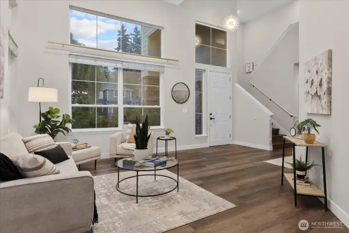 Formal living space is light and bright!