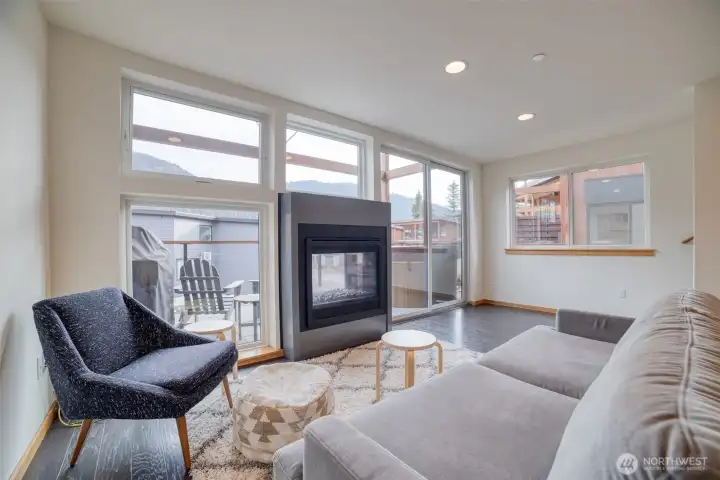 Two sided fireplace!