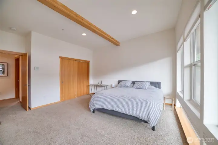 Large upper bedroom with room for an office space