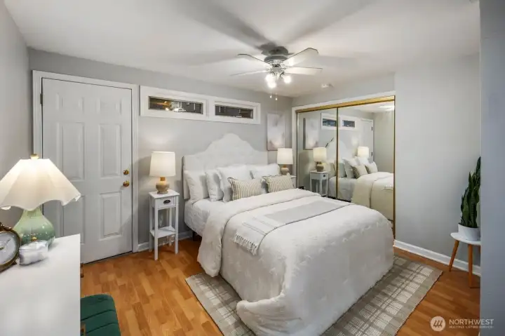 Bedroom space with large closet.