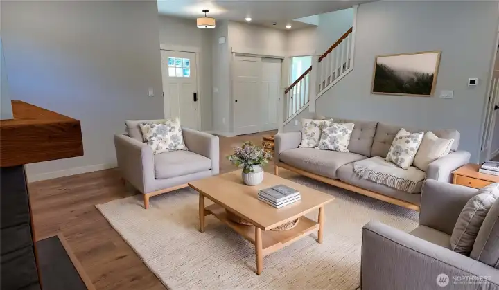 Living room version 2 AI staged.