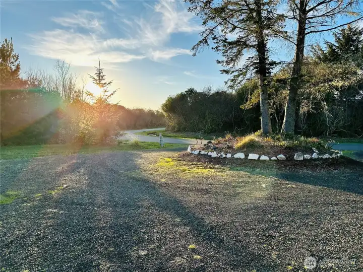 Circular driveway and lots of parking. Located on a very quiet street close to the beach access.