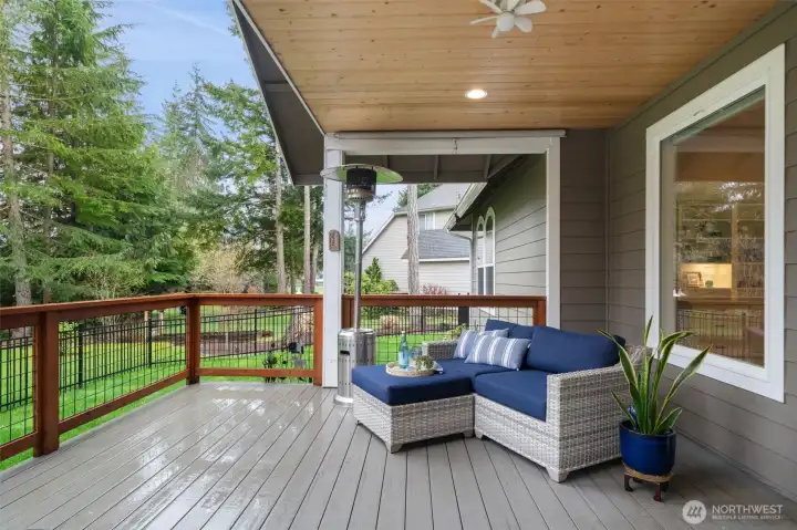 Partially Covered Deck for year round enjoyment.