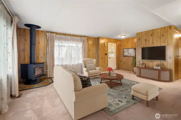 Virtually staged Living room