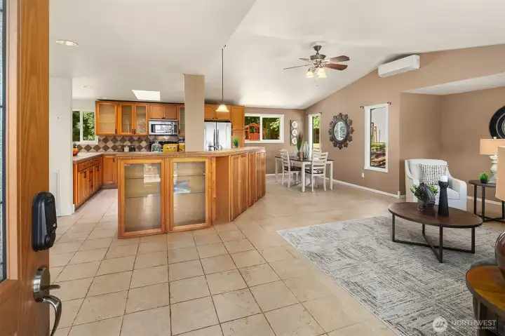 The main level has an open concept floorplan.