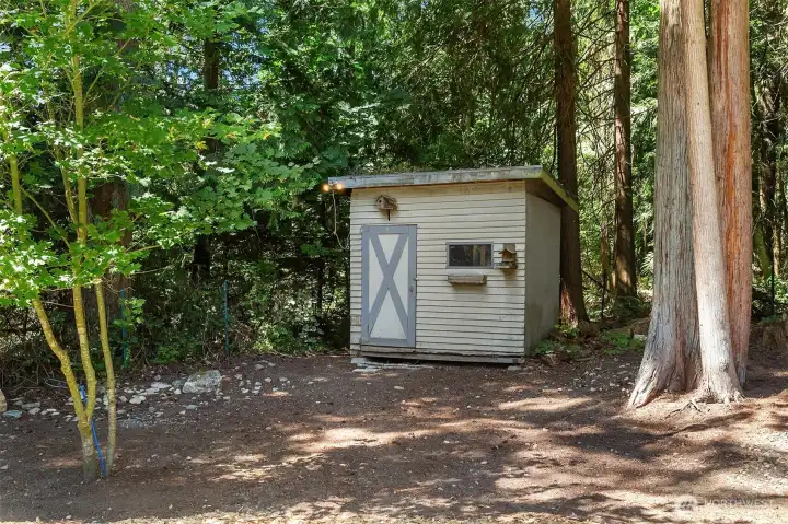 Shed for your extra yard tools.