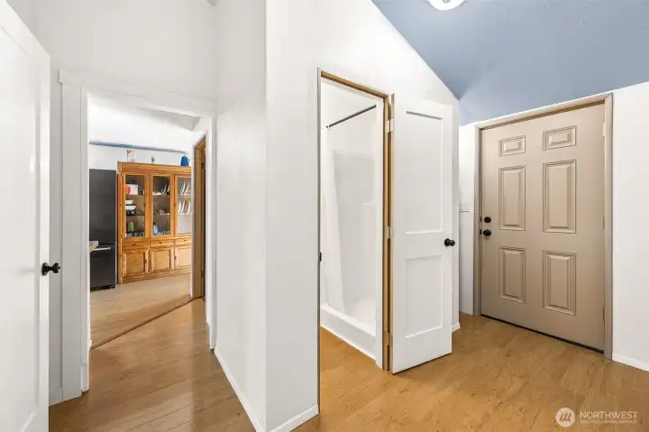3/4 bath and another exterior access. Excellent potential for multi-generational living, or private apartment.