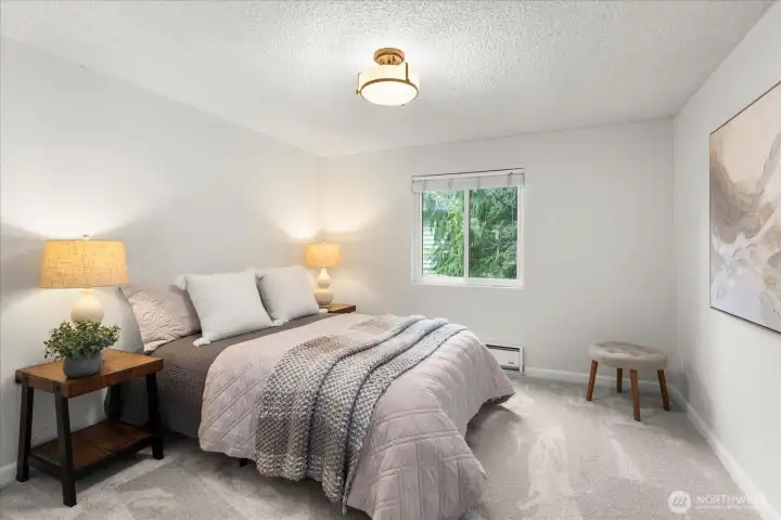 2nd bedroom with large closet space.