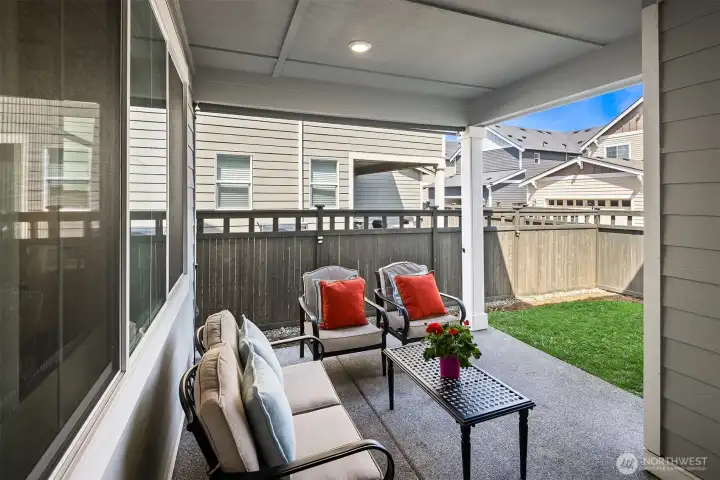 Beautiful covered patio for year round enjoyment