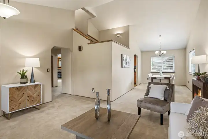 Nice entry, living area and open floor plan.