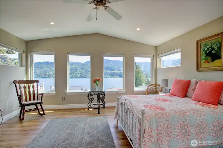 Guest Bedroom with amazing views of Lake Whatcom. Guest Bedroom with amazing views of Lake Whatcom.
