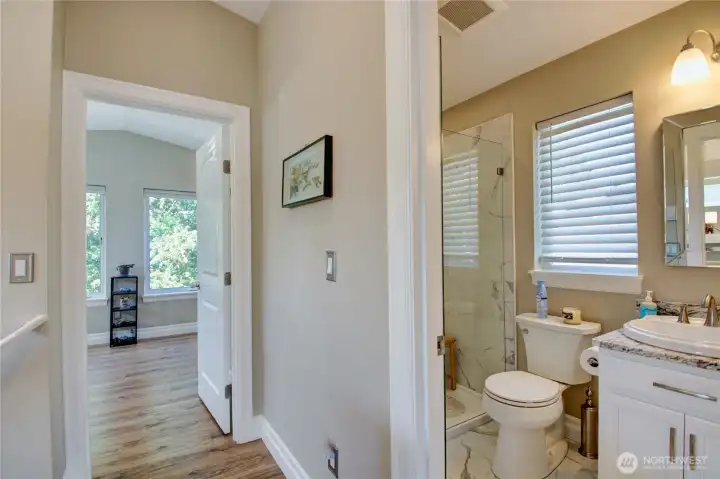 Guest Bathroom Located Between The Two Bedrooms Upstairs. Guest Bathroom Located Between The Two Bedrooms Upstairs.