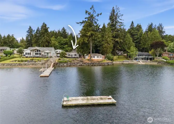 This home includes a shared dock as well as its own deep-water float and 45 ft of shoreline, as well as tideland rights. This home includes a shared dock as well as its own deep-water float and 45 ft of shoreline, as well as tideland rights.