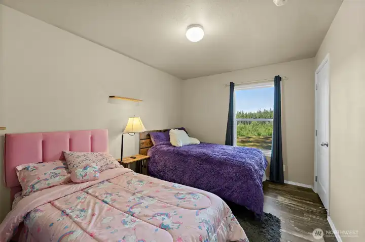 2nd bedroom views of private forest.