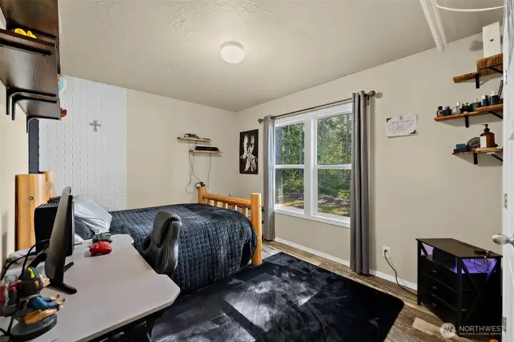 3rd bedroom with views of Mission Lake.