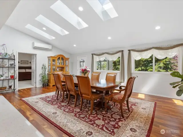 dining and skylights