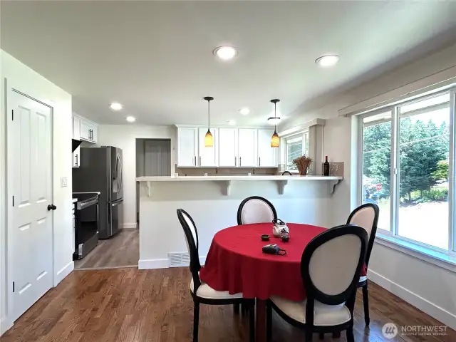 dining room, kitchen and eating area